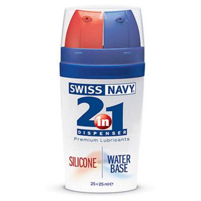 Swiss Navy 2 In 1 Silicone Water Based Premium Lubricants 25+25ml