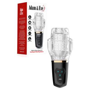 Adam and Eve Gawk Gawk 2 point 0 Sucking Vibrating Stroker Masturbator Clear Black I8848000 810124862169 Multiview