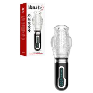 Adam and Eve Gawk Gawk 3 point 0 Thrusting Rotating Vibrating Stroker Masturbator Clear Black I8858000 810124862176 Multiview