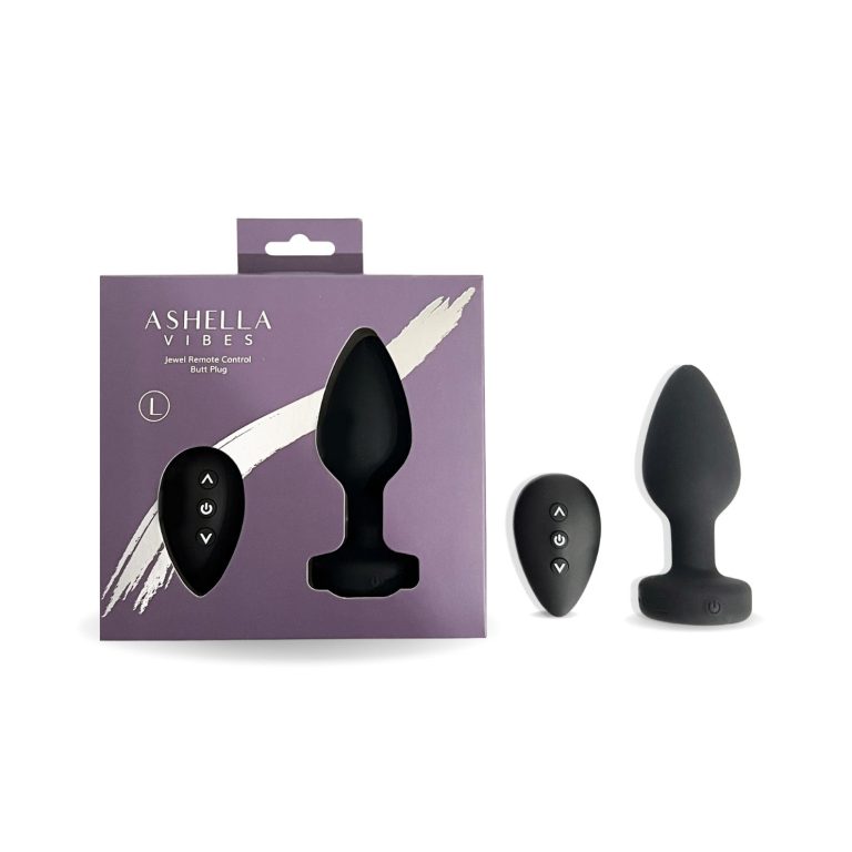 Ashella Vibes Wireless Remote Jewel Anal Plug Large Black ASHV11 9354434000954 Multiview