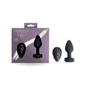 Ashella Vibes Wireless Remote Jewel Anal Plug Medium Black ASHV10 9354434000947 Multiview