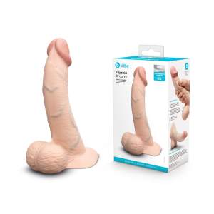 B Vibe Slipskin Eight Inch Curvy Realistic Silicone Dildo with Balls Light Flesh BV 060CRM 4890808283639 Multiview