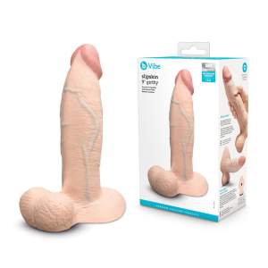 B Vibe Slipskin Nine Inch Girthy Realistic Silicone Dildo with Balls Light Flesh BV 058CRM 4890808283578 Multiview