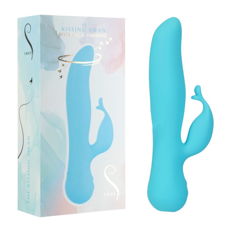 BMS Swan The Kissing Swan Rotating Rabbit Vibrator Blue 3 21314 677613321343 Multiview