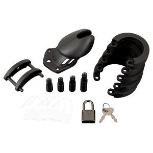 Blueline Silicone Chastity Cock Cage Black BLM5012 BLK 4890808263334 Contents Detail