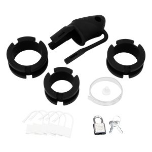 Blueline Silicone Small 2 Inch Cock Cage with Ball Divider Black BLM5024 BLK 4890808283479 Contents Detail