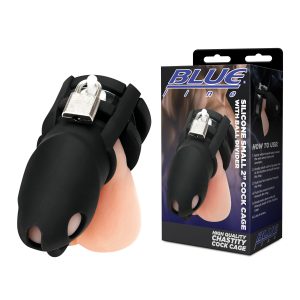 Blueline Silicone Small 2 Inch Cock Cage with Ball Divider Black BLM5024 BLK 4890808283479 Multiview