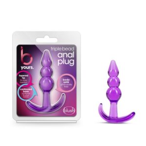 Blush BYours Triple Bead Anal Plug Purple BL24411 Multiview