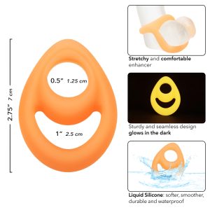 Calexotics Alpha Liquid Silicone Teardop Ring Cock and Ball Cock Ring Glow in the Dark Orange SE 1492 30 2 716770109163 Info Detail