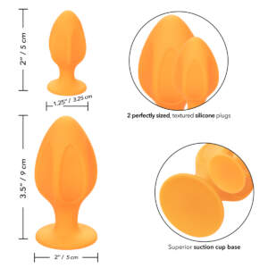 Calexotics Cheeky 2Pc Anal Plug Set Orange SE 0440 40 30 716770097026 Detail