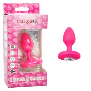 Calexotics Cheeky Gems Rechargeable Vibrating Gem Anal Plug Medium Pink SE 0443 10 3 716770104717 Multiview