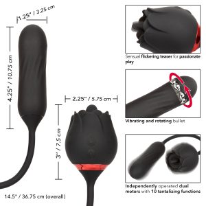 Calexotics French Kiss Elite Lover Vibrating Rotating Beads Bullet Flickering Clitoral Vibrator Black SE 0608 75 3 716770106353 Info Detail