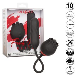 Calexotics French Kiss Elite Lover Vibrating Rotating Beads Bullet Flickering Clitoral Vibrator Black SE 0608 75 3 716770106353 Multiview