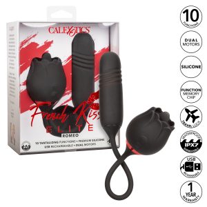 Calexotics French Kiss Elite Romeo Thrusting Bullet Flickering Clitoral Vibrator Black SE 0608 80 3 716770106360 Multiview