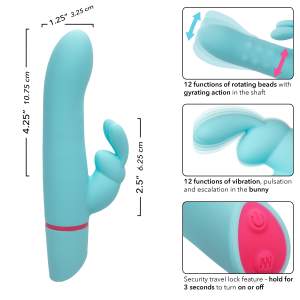 Calexotics Love Bunny Rotating Bunny Beaded Rabbit Vibrator Blue SE 0619 55 3 716770106629 Info Detail