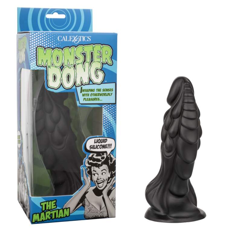 Calexotics Monster Dong The Martian 7 point 5 inch Fantasy Liquid Silicone Dong Black SE 5504 05 3 716770110480 Multiview