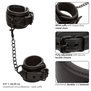 Calexotics Nocturnal Faux Leather Wrist Cuffs Black SE 2678 15 3 716770108425 Info Detail