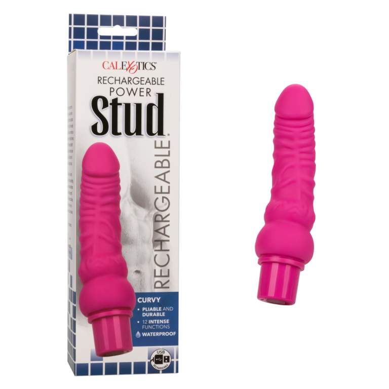 Calexotics Rechargeable Power Stud Curvy Penis Vibrator Pink SE 0842 15 3 716770101327 Multiview