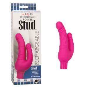 Calexotics Rechargeable Power Stud Over and Under Dual Penetrator Penis Vibrator Pink SE 0842 55 3 716770101389 Multiview