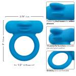 Calexotics Silicone Rechargeable Double Trouble Vibrating Cock Ring Blue SE 1841 09 3 716770111098 Info Detail