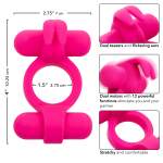 Calexotics Silicone Rechargeable Rockin Rabbit Dual Vibrating Cock Ring Pink SE 1843 45 3 716770111128 Info Detail