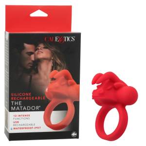 Calexotics Silicone Rechargeable The Matador Vibrating Cock Ring Red SE 1841 13 3 716770111104 Multiview