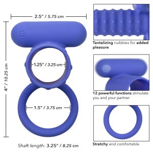 Calexotics Silicone Rechargeable Vibrating Endless Desires Enhancer Blue SE 1844 30 3 716770104458 Info Detail