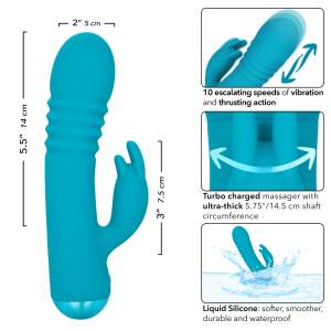 Calexotics Thicc Chubby Thrusting Tickler Rabbit Vibrator Blue SE 0650 40 3 716770110770 Info Detail