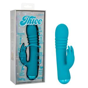 Calexotics Thicc Chubby Thrusting Tickler Rabbit Vibrator Blue SE 0650 40 3 716770110770 Multiview