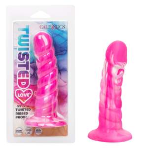 Calexotics Twisted Love 5 inch Twisted Ribbed Probe Tie Dye Pink White SE 0392 60 2 716770106797 Multiview