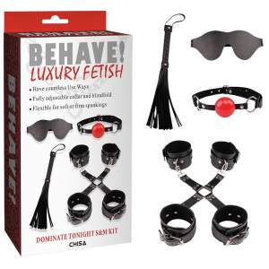 Chisa Behave Luxury Fetish Dominate Tonight S and M Kit 4 Piece Bondage Kit Black CN 632178902 759746789020 Multiview