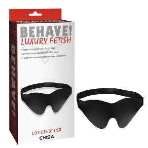 Chisa Behave Luxury Fetish Love is Blind Classic Faux Leather Blindfold Black CN 632178932 759746789327 Multiview