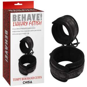 Chisa Behave Luxury Fetish Tempt Him Lace Wrist Cuffs Black CN 632108742 759746087423 Multiview