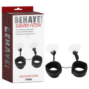 Chisa Behave Luxury Fetish Tie Up Love Cuffs Suction Cup Wrist Cuffs Black CN 544130462 759746304629 Multiview