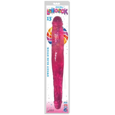 Curve Toys Lollicocks 13 Inch Slim Stick Double Dong Double Ender Cherry Ice Pink CN 14 0522 33 653078939927 Boxview