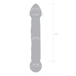 Electric Novelties Glas 6.5 Inch Full Tip Textured Glass Dildo Clear and Blue GLAS 145 4890808205600 Multiview