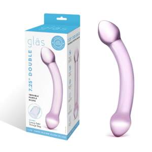 Electric Novelties Glas Double Trouble Purple Glass Double Dildo Clear Purple GLAS 70 4890808063347 Multiview