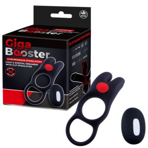 Excellent Power Giga Booster Rechargeable Vibrating Rabbit Cock Ring with Scrotum Ring Black FVRQ042A00 010 4897078637667 Multiview