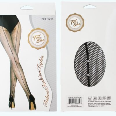 Fenbao Fishnet Pantyhose with Pearl Backseam One Size OS Black FB1216 6958376112169 Boxview