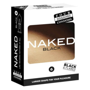 Four Seasons Naked Black Condoms 6 Pack 9312426006605 Boxview