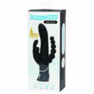 Happy Rabbit Triple Curve Rechargeable Rabbit Vibrator Black HR-71506 5060020001253