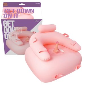 Hott Products Get Down On It Inflatable Sex Chair with Vibrating Dildo with Balls Pink HP3587 818631035878 Multiview