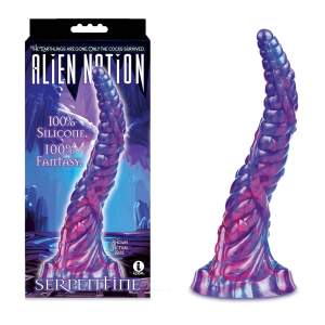 Icon Brands Alien Nation Serpentine 11 Inch Ribbed Tentacle Fantasy Dildo Purple Pink IC1358 847841013581 Multiview