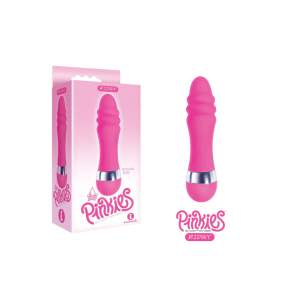 Icon Brands Pinkies Ridgy Ribbed Tip Mini Vibrator Pink IC2621 2 847841026215 Multiview