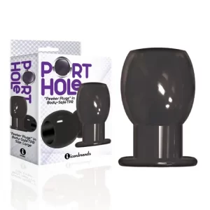 Icon Brands Port Hole Tunnel Plug Butt Plug Black IC2697 847841026970 Multiview