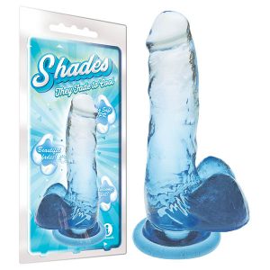 Icon Brands Shades 7 Inch Dong with Balls Ombre Clear Blue IC1302 3 847841013024 Multiview