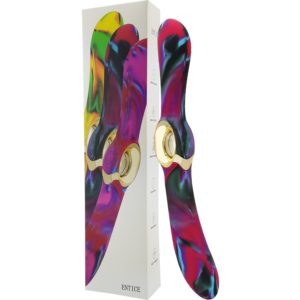 Lealso Entice USB Rechargeable Double Ender VIbrator Marble Pink Purple-Black LA-50028-1B 9354434000077