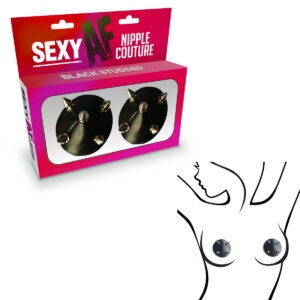 Little Genie Nipple Pasties Black with Spikes LGNV210 685634103237 Detail