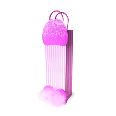 Little Genie Sparkling Penis Tall Gift Bag Pink 685634101950 Detail