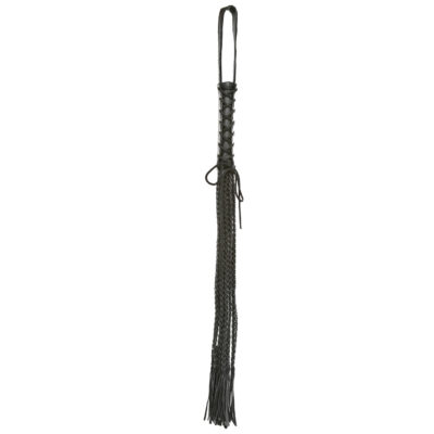 Love in Leather Corset Handled Flogger Whip Black WHI021ABLK 2389021121214 Detail